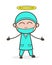Cartoon Happy Good Angel Doctor Vector Illustration
