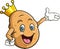 Cartoon happy king potato presenting