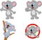 Cartoon happy koala collection set