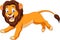 Cartoon happy lion running