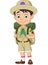 Cartoon happy little boy scout