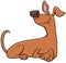 Cartoon happy lying dog pet animal character