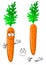 Cartoon happy orange carrot vegetable