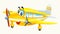 Cartoon happy plane machine on white background - illustration