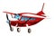Cartoon happy plane machine on white background - illustration