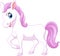 Cartoon happy pony horse isolated on white background