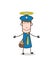 Cartoon Happy Postman with Angel Halo Vector