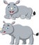 Cartoon happy rhino a smile
