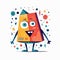 Cartoon happy robot cube. Vector illustration. funny cartoon character