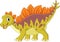 Cartoon happy stegosaurus on white background