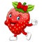 A cartoon happy strawberry character