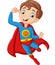 Cartoon happy superhero boy posing