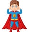 Cartoon happy superhero boy posing