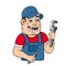 Cartoon of a happy worker