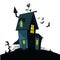 Cartoon haunted old house. Vetor illustration isolated