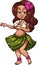 Cartoon Hawaiian Hula dancer