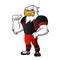 Cartoon hawk football player.