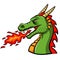 Cartoon head dragon blowing fire