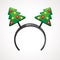 Cartoon headband icon with Christmas tree shape ears. Vector illustration.