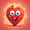 Cartoon heart attack with blocked artery and chest pain