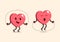 Cartoon heart character jumping rope