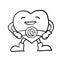 Cartoon Heart with Crescent star belt - Vector Character Design