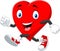 Cartoon heart running to keep healthy