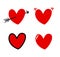 Cartoon hearts icons