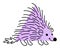 Cartoon hedgehog animal character with math shape