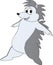Cartoon of a hedgehog dancing happily