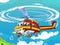 Cartoon helicopter - illustration for the children