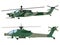 Cartoon helicopter. Military equipment icon. Vector illustration