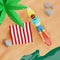 Cartoon hello summer 3d illustration