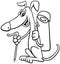 Cartoon hiker dog character with backpack coloring page