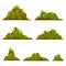 Cartoon hills and mountains set, for web or game design