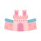 Cartoon hink fairy tale castle gate