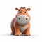 Cartoon Hippo Character Rendered In Cinema4d With Intense Gaze