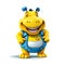 Cartoon hippo hippopotamus mascot with smiley face