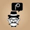 Cartoon hipster monocle glass retro