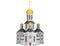 Cartoon holy church of christian religion with cross on top