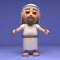 Cartoon Holy Jesus Christ beckons, 3d illustration