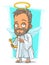 Cartoon holy man with small wings