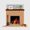 Cartoon home fireplace