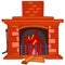 Cartoon Home Fireplace