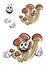 Cartoon honey agaric mushrooms character