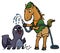 cartoon horse zookeeper washing a sea