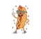 Cartoon hot dog fast food groovy funky character