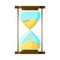 Cartoon hourglass isolated on white background.
