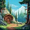 Cartoon House In The Forest: Monumental Murals And Detailed Environments