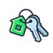 Cartoon house keys icon